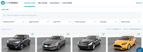 11 sitios web para encontrar vehículos usados en USA Carvana